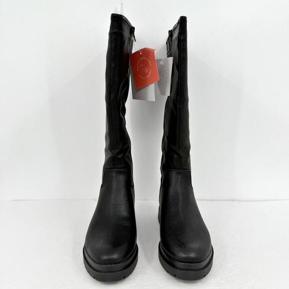 Soul Naturalizer Womens Orchid Knee High Boots US 8.5 M Wide Calf Black NIB - Picture 7 of 11